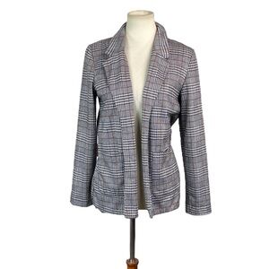 Woman’s Maurices open front houndstooth plaid blazer size M